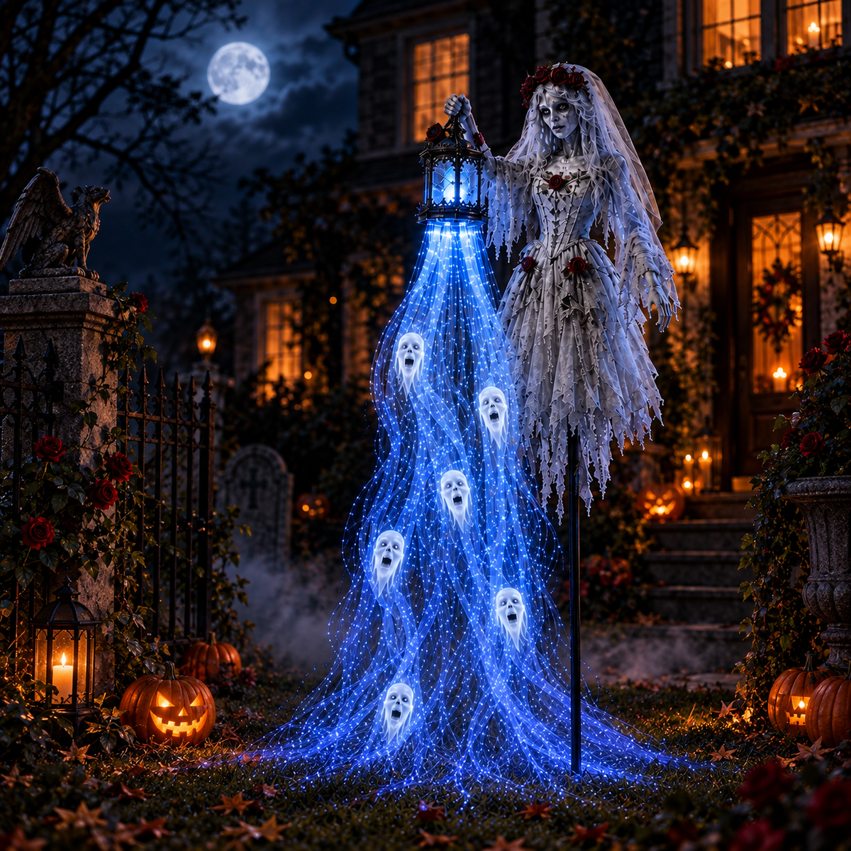 Halloween Lantern Spirit Yard Stake Glowing Ghost Light Decoration