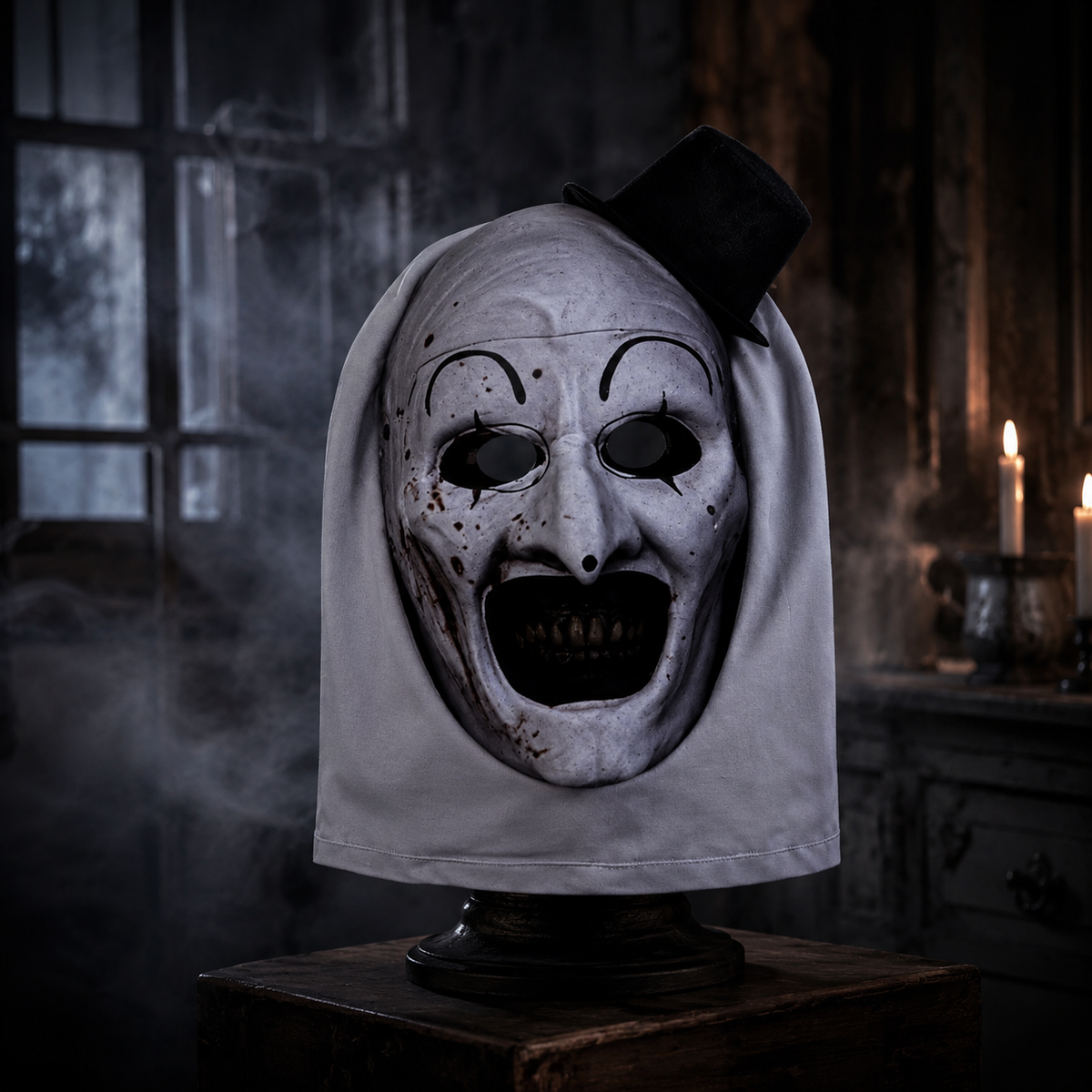 Art the Clown Style Costume Black White Jumpsuit or Dress Mini Hat Mask