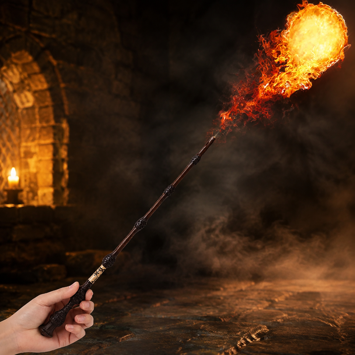 Fireball Shooting Magic Wand USB Rechargeable Wizard Prop Halloween