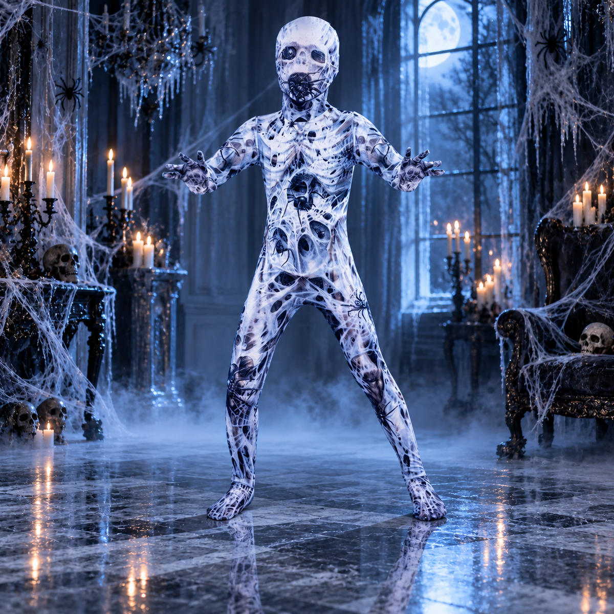 Full Body Horror Bodysuit Costume Ghoul Zombie Clown Mummy Faceless