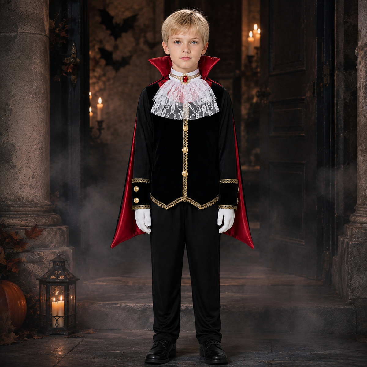 Kids Vampire Costume Girls Dress Boys Cape Dracula or Rainbow Skeleton