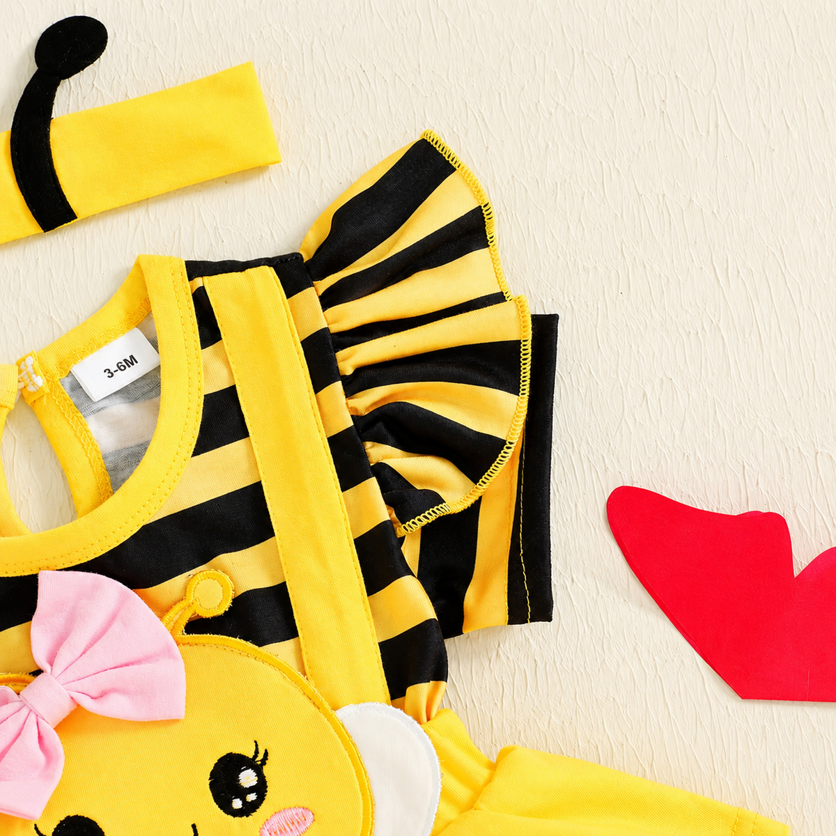 Baby Girl Bee Costume Romper Tutu Skirt with Antenna Headband