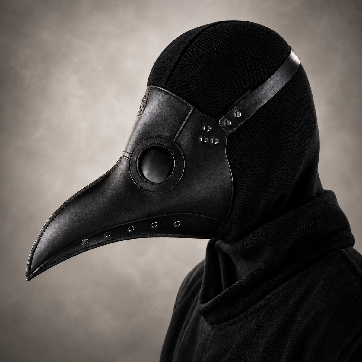 Plague Doctor Mask and Top Hat Steampunk Goggle Beak Mask Leather Hat
