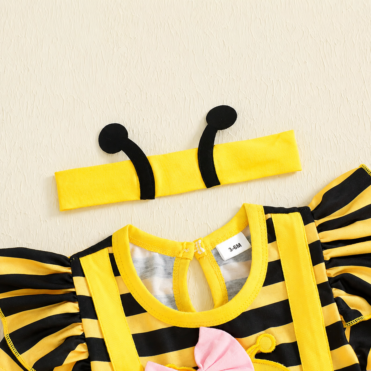 Baby Girl Bee Costume Romper Tutu Skirt with Antenna Headband