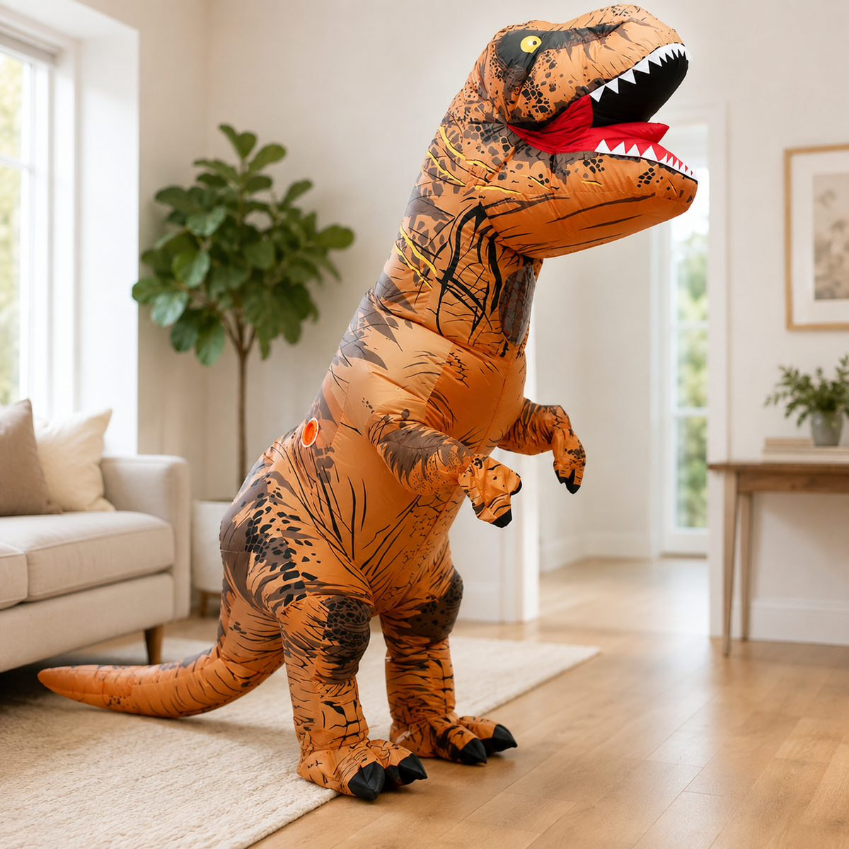 Inflatable T Rex Dinosaur Costume Blow Up Adult and Kids Halloween