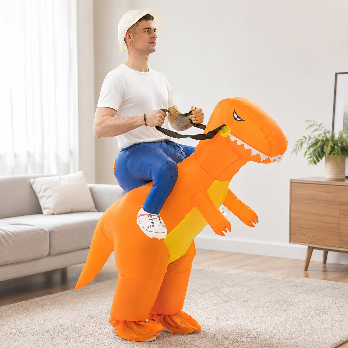 Inflatable T Rex Ride On Costume Dinosaur Rider Blow Up Suit 5 Colors