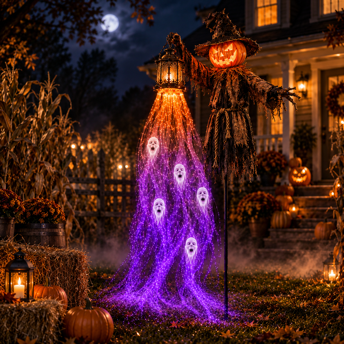 Halloween Lantern Spirit Yard Stake Glowing Ghost Light Decoration