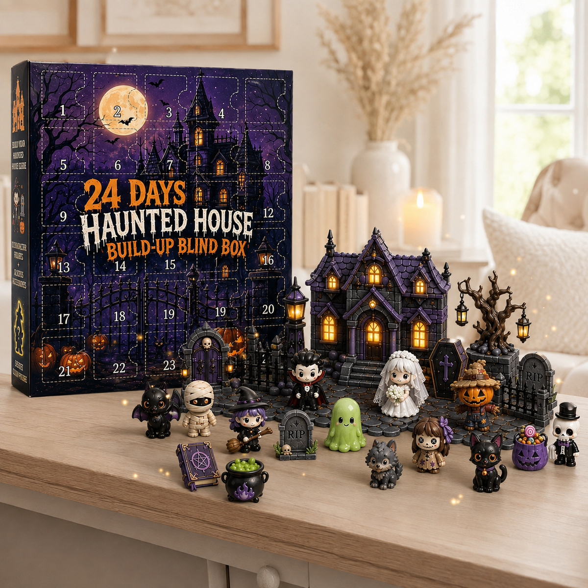 Haunted House Build Up Advent Calendar 24 Days Halloween Figures Set