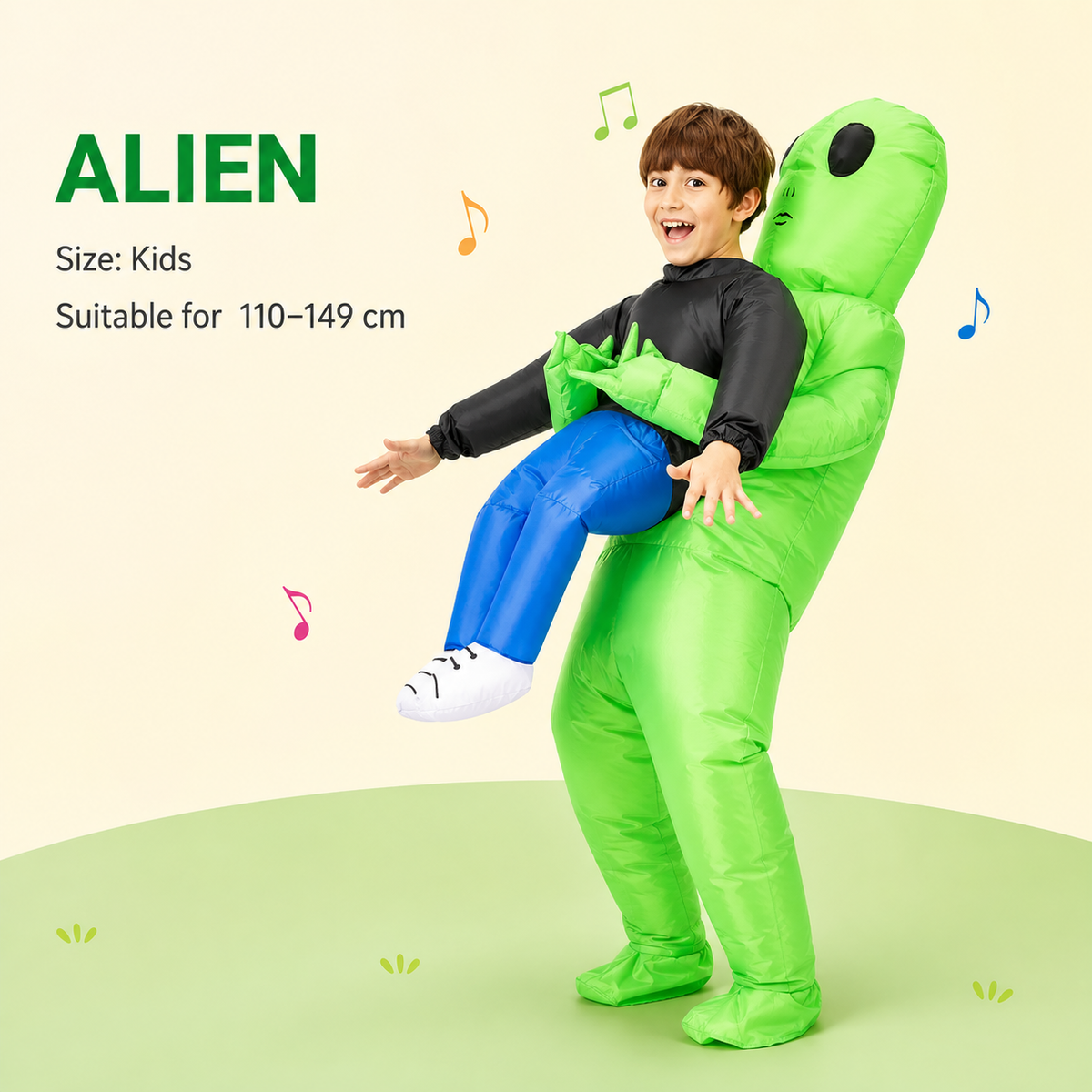Inflatable Alien Abduction Costume Carry Me Blow Up Suit Kids Adults