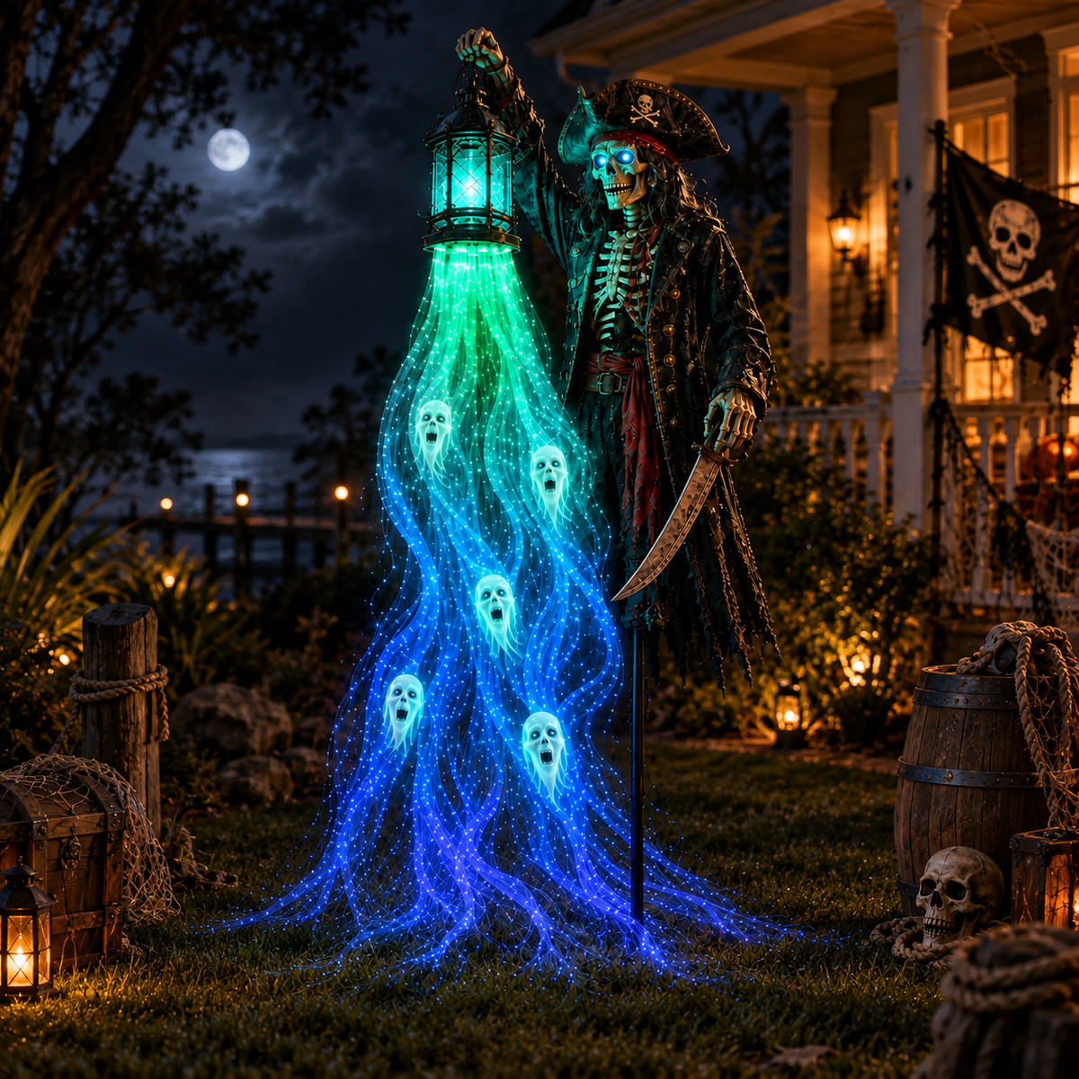Halloween Lantern Spirit Yard Stake Glowing Ghost Light Decoration
