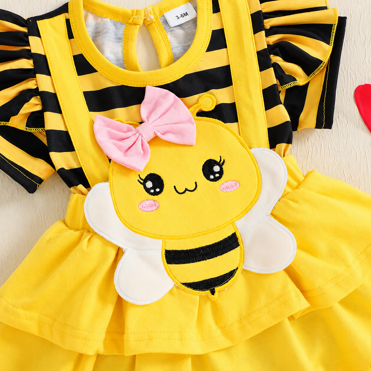 Baby Girl Bee Costume Romper Tutu Skirt with Antenna Headband