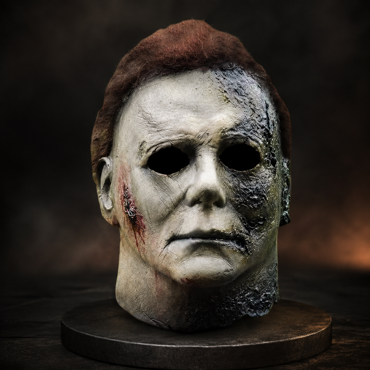 Michael Myers Style Latex Mask Pale Slasher Face Hair Knife Prop