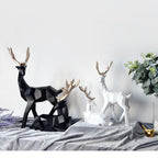 Abstracte Herten Beeld Set met Geometrisch Design