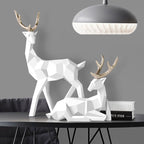 Abstracte Herten Beeld Set met Geometrisch Design