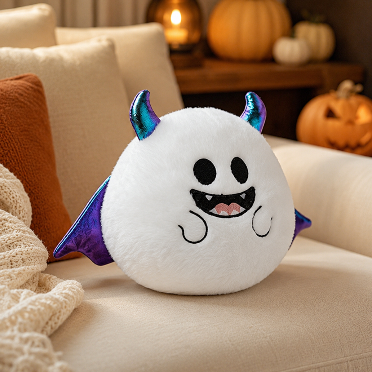 Halloween Plush Toy Pumpkin Spider Ghost Bat Stuffed Decoration 18cm