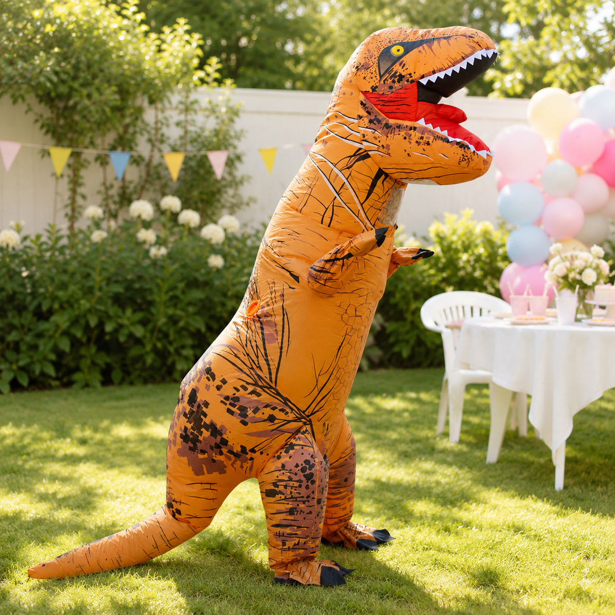 Inflatable T Rex Dinosaur Costume Blow Up Adult and Kids Halloween