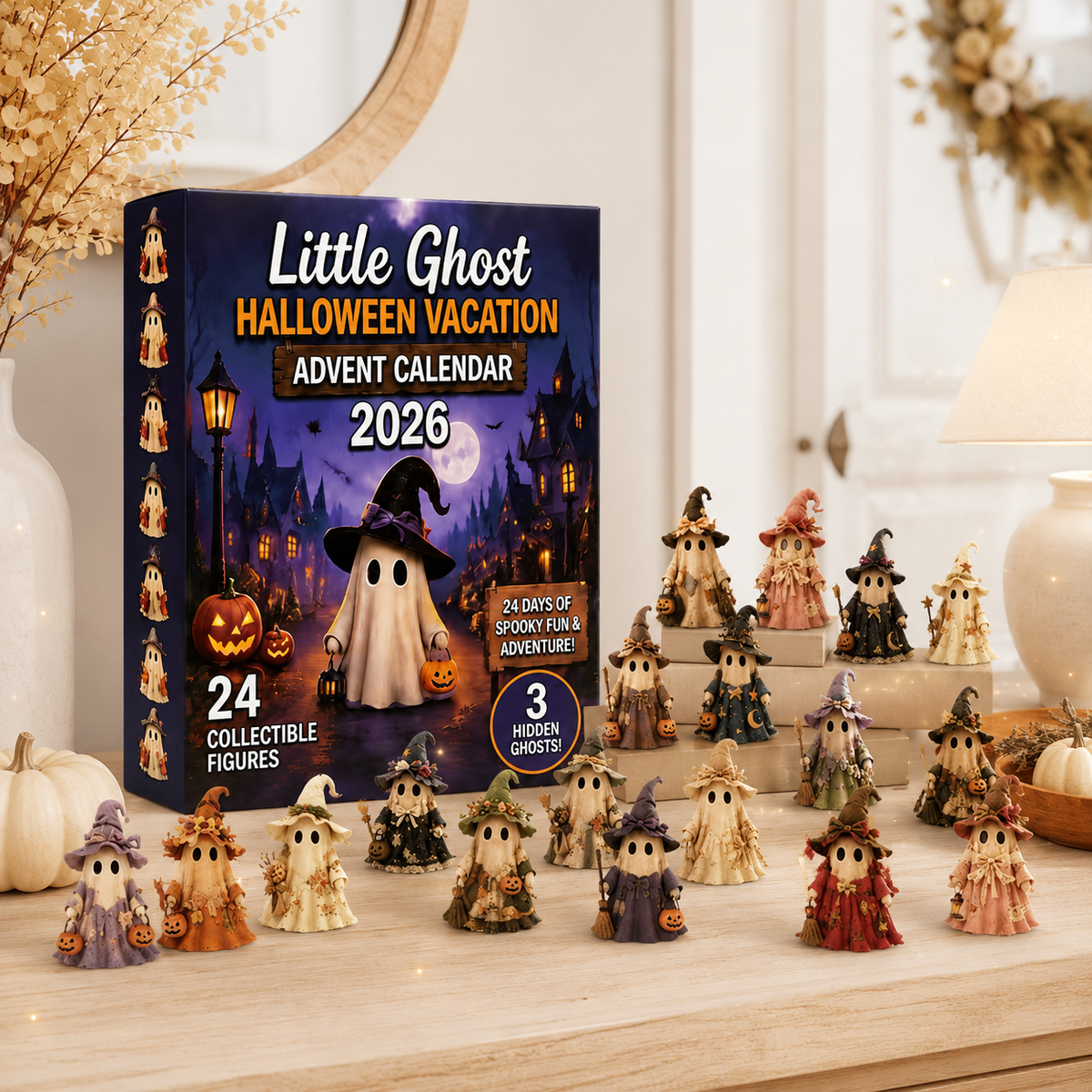 Little Ghost Halloween Advent Calendar 24 Ghost Figures Boxed or Tray