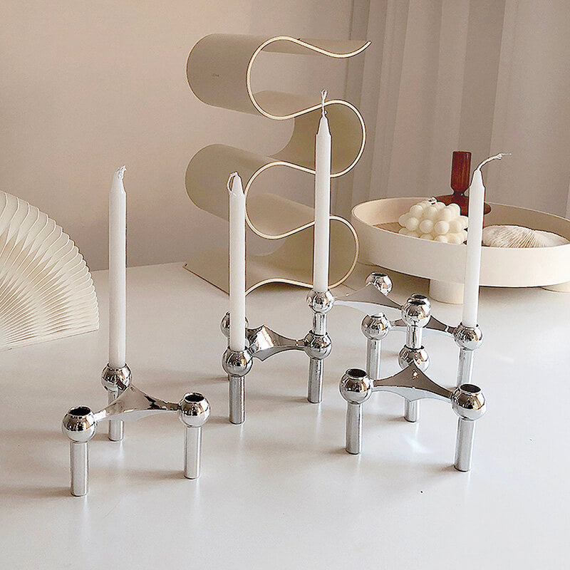 Moderne Metalen Kandelaar Set Design Kaarsenhouder voor Tafel