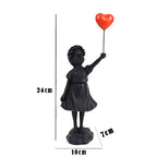 Ballon Meisje Decoratie Beeld met Rode Ballonnen