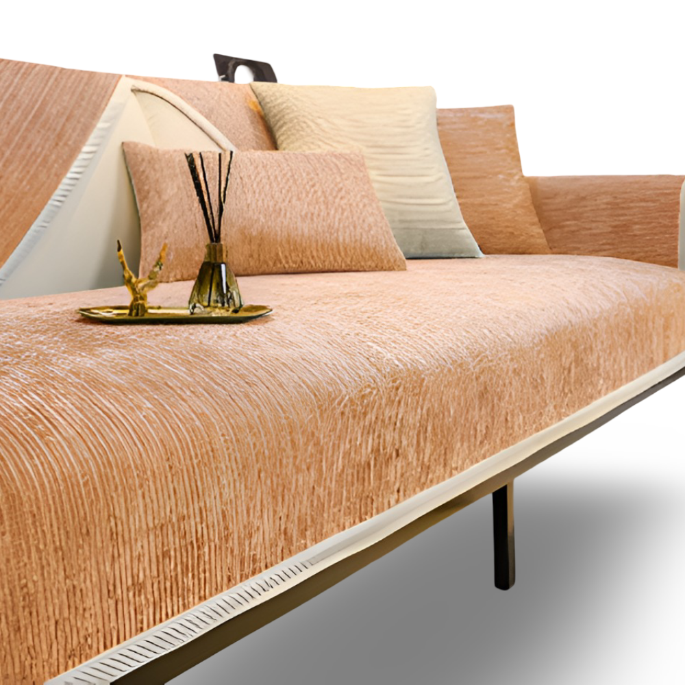 Antislip Chenille Bankhoes met Gestreept Design en Elastische Pasvorm