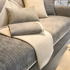 Antislip Chenille Bankhoes met Gestreept Design en Elastische Pasvorm