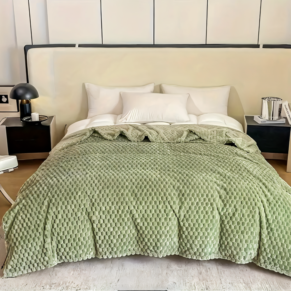 Pluche Fleece Deken met Structuur en Zacht Design