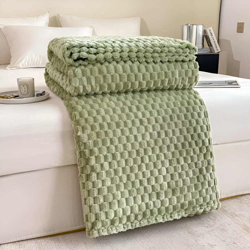 Pluche Fleece Deken met Structuur en Zacht Design