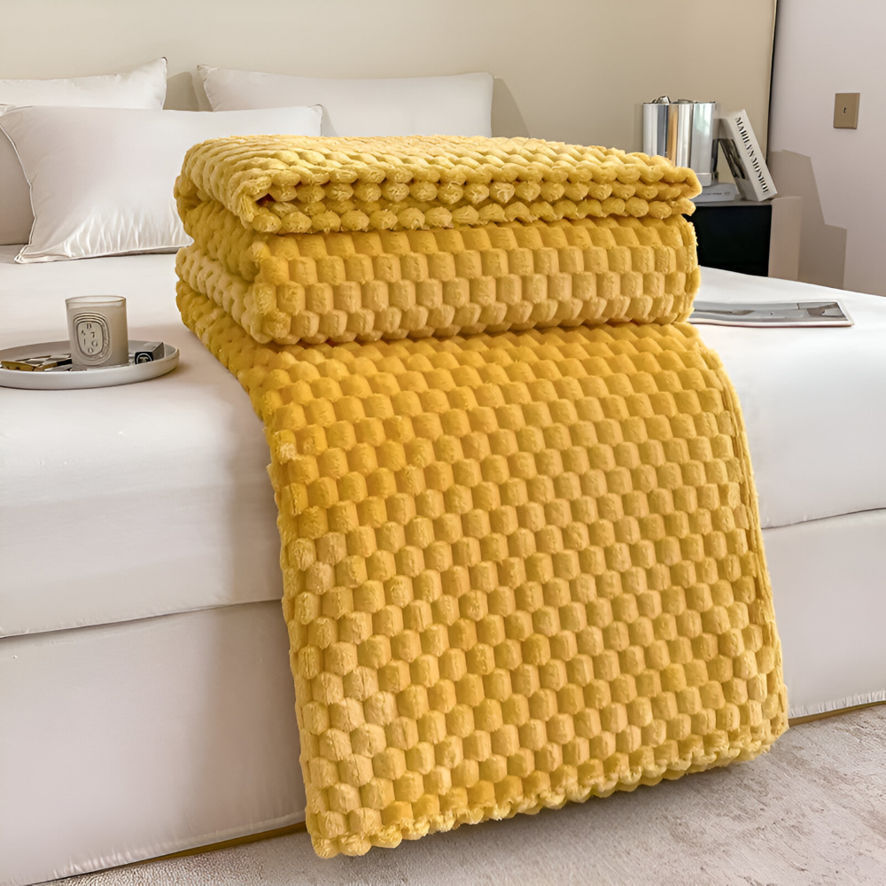 Pluche Fleece Deken met Structuur en Zacht Design