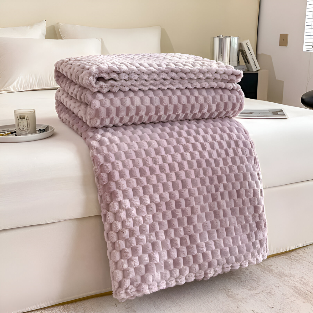 Pluche Fleece Deken met Structuur en Zacht Design