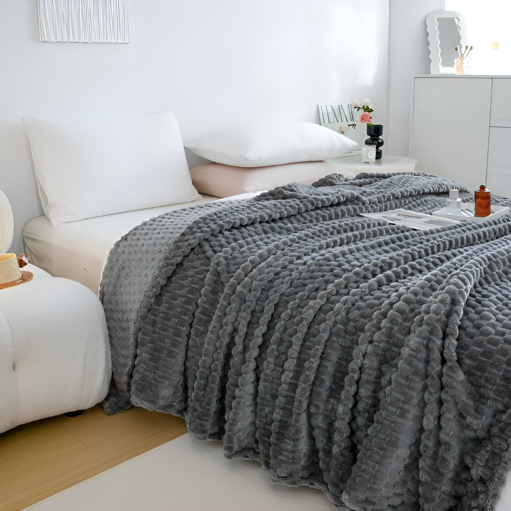 Pluche Fleece Deken met Structuur en Zacht Design