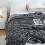 Pluche Fleece Deken met Structuur en Zacht Design