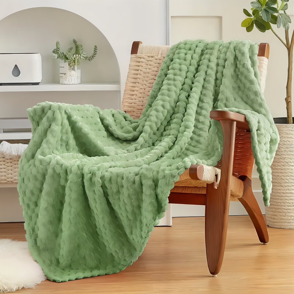 Pluche Fleece Deken met Structuur en Zacht Design