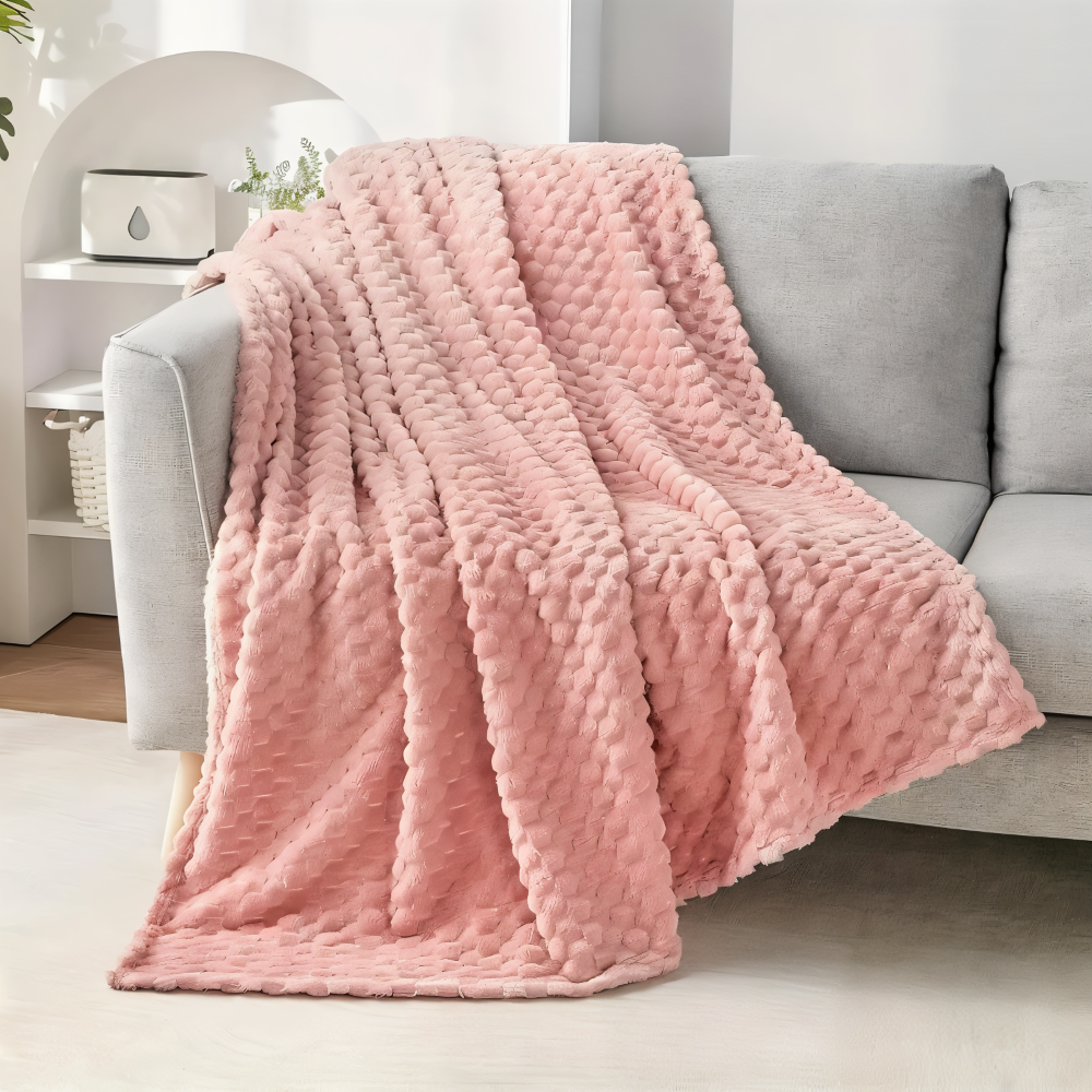 Pluche Fleece Deken met Structuur en Zacht Design