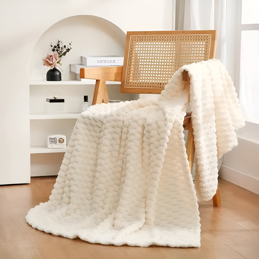 Pluche Fleece Deken met Structuur en Zacht Design