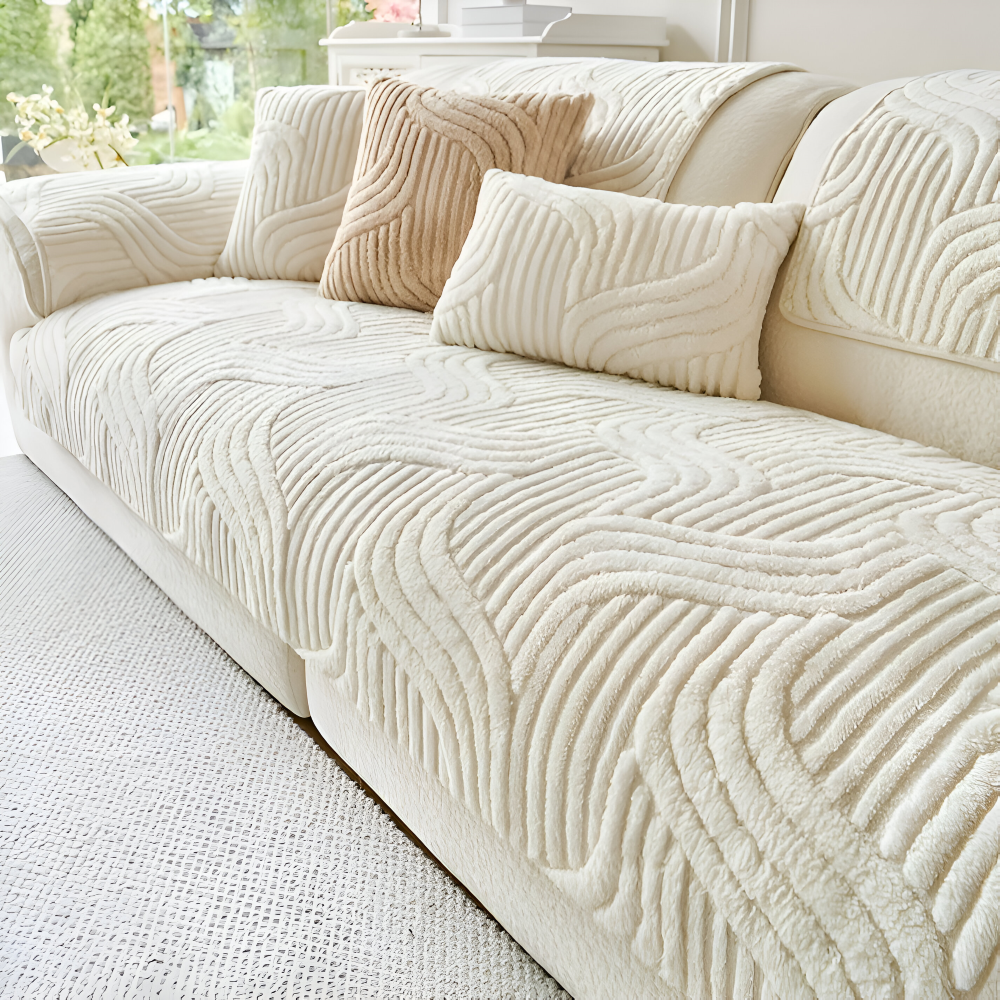 Antislip Velours Bankhoes met Geometrisch Patroon en Zachte Textuur