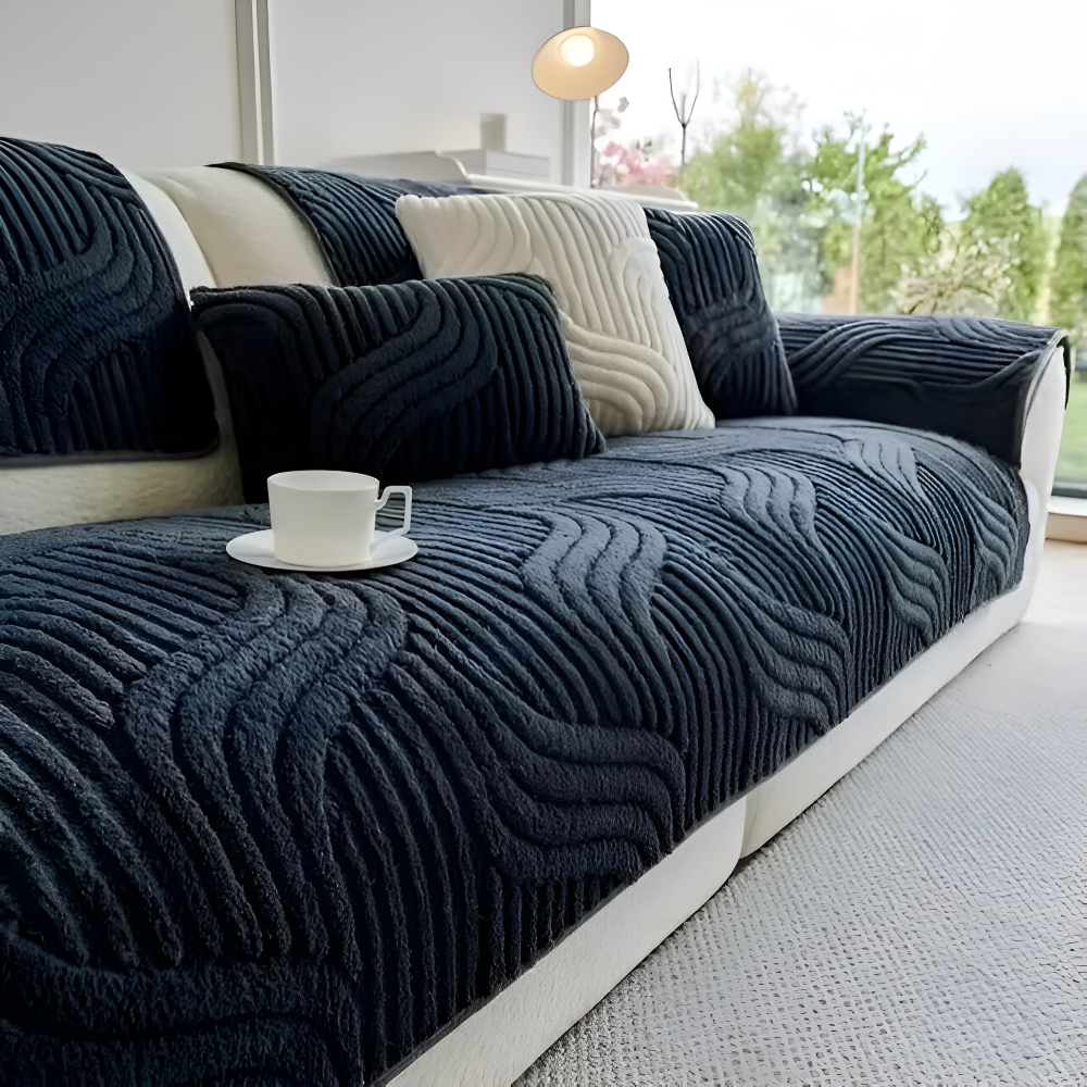 Antislip Velours Bankhoes met Geometrisch Patroon en Zachte Textuur