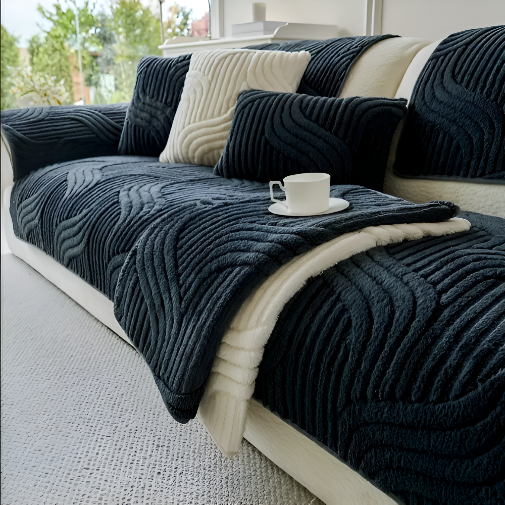 Antislip Velours Bankhoes met Geometrisch Patroon en Zachte Textuur