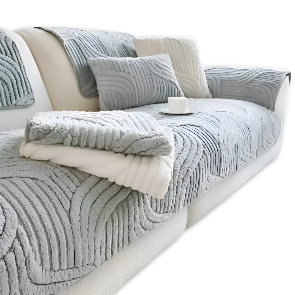 Antislip Velours Bankhoes met Geometrisch Patroon en Zachte Textuur