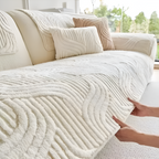 Antislip Velours Bankhoes met Geometrisch Patroon en Zachte Textuur
