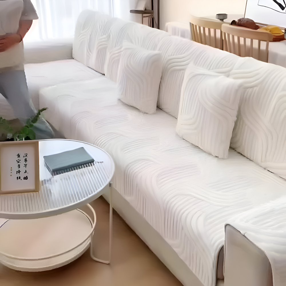 Antislip Velours Bankhoes met Geometrisch Patroon en Zachte Textuur