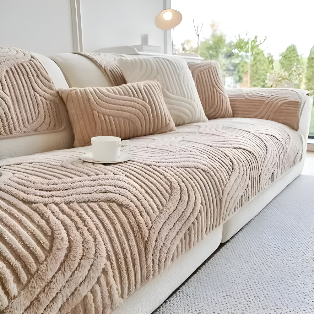Antislip Velours Bankhoes met Geometrisch Patroon en Zachte Textuur