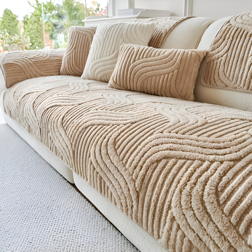 Antislip Velours Bankhoes met Geometrisch Patroon en Zachte Textuur