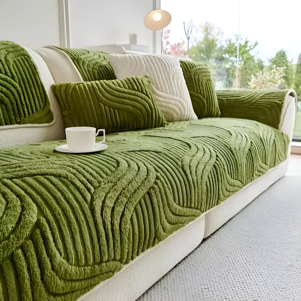Antislip Velours Bankhoes met Geometrisch Patroon en Zachte Textuur