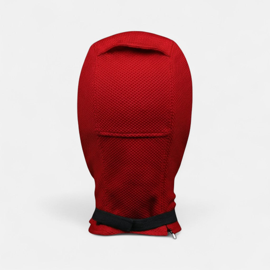 Deadpool Style Cosplay Mask Red Mesh with Black Eye Panels