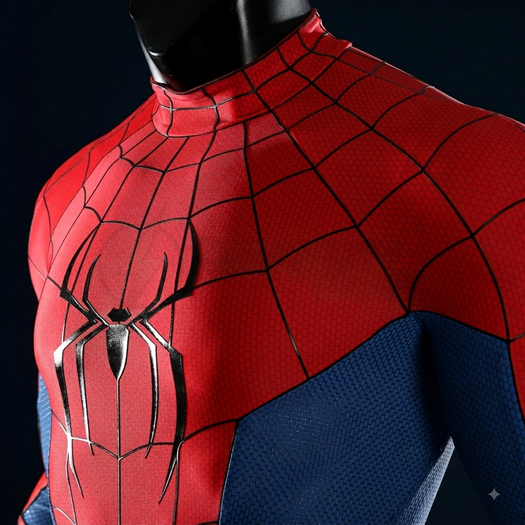Classic Spider Hero Bodysuit with Lens Mask Hood Back Zip Kids Adults