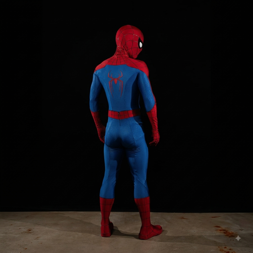 Classic Spider Hero Bodysuit with Lens Mask Hood Back Zip Kids Adults