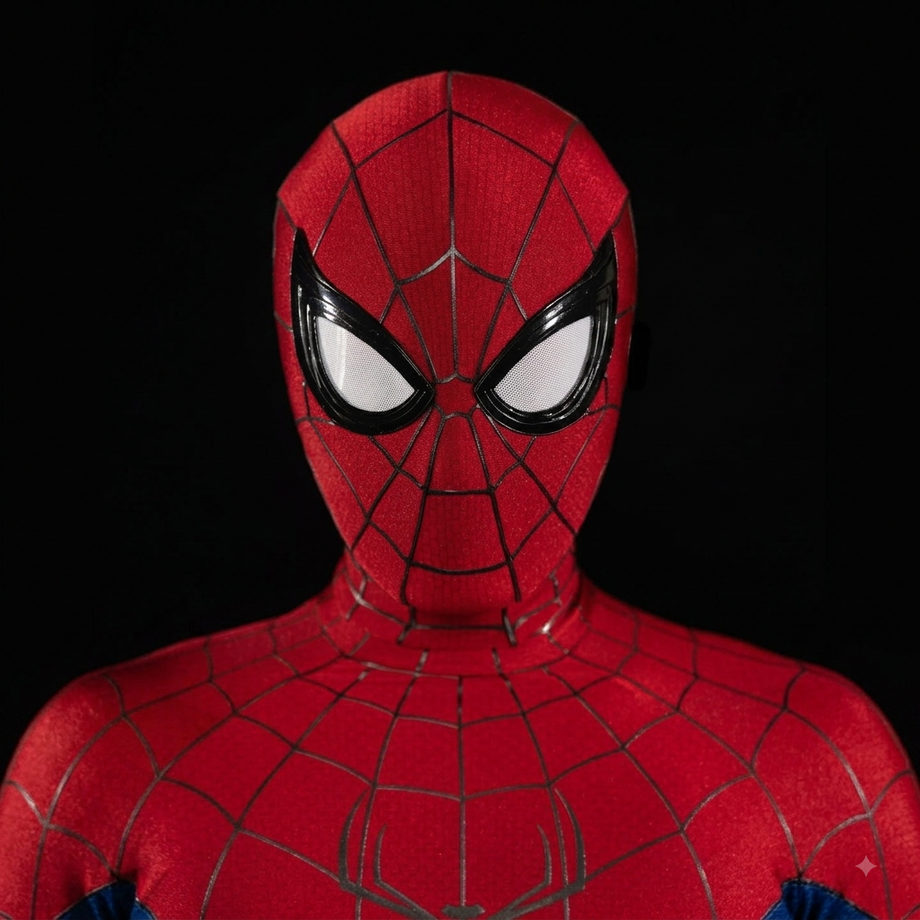 Classic Spider Hero Bodysuit with Lens Mask Hood Back Zip Kids Adults