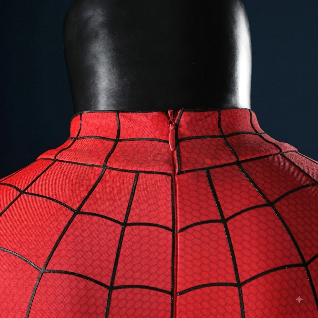 Classic Spider Hero Bodysuit with Lens Mask Hood Back Zip Kids Adults