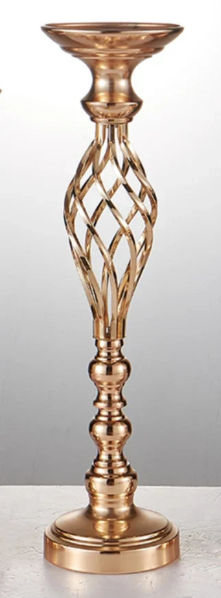 Set van 3 Gouden Kandelaars van Metaal met Luxe Design