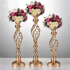 Set van 3 Gouden Kandelaars van Metaal met Luxe Design